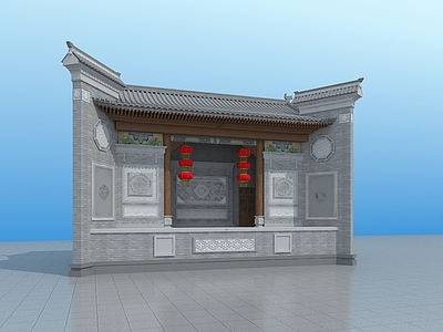 中式其他文体建筑 乡村戏楼 中式戏台 京剧舞台