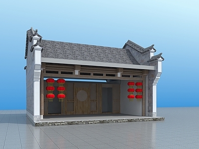中式其他文体建筑 京剧舞台 中式戏台 乡村戏楼