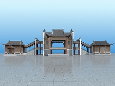 中式其他文体建筑 中式戏台 乡村戏台 京剧舞台