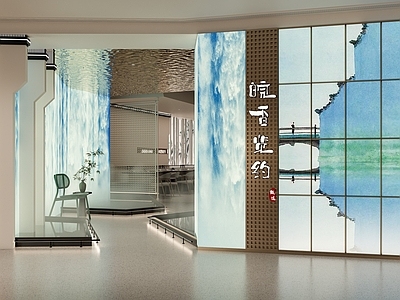 现代中餐厅 网红中餐厅 自助餐 门头门面 前台大厅 接待台