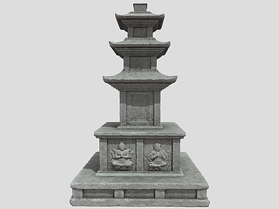 中式古建 石塔