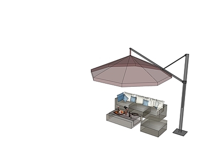 现代遮阳伞 阳伞桌椅