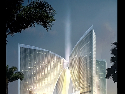 现代其他建筑外观 现代某公建酒店高层建筑