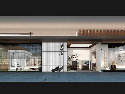 新中式禅意其他商业空间 禅意画斋 新中式门店