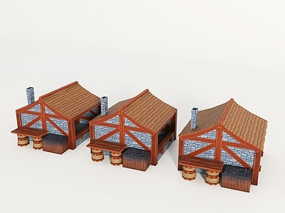 欧式其他公共建筑 游戏建筑 铁匠铺 小屋