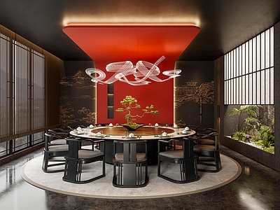 新中式复古包厢 新中式餐厅