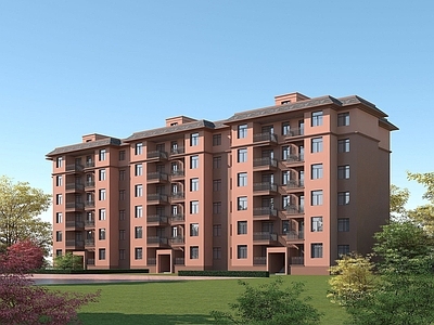 现代多层住宅楼