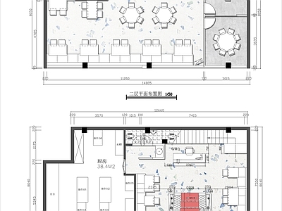 现代中餐厅 双层简约时尚餐厅 施工图