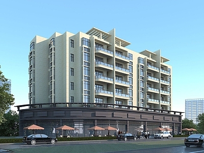 现代多层商住楼