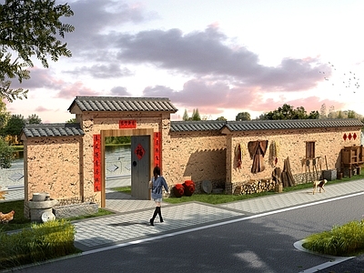 中式景墙图库 农耕文化景墙 入口景墙 施工图