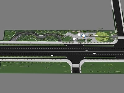 现代口袋公园 公路沿街公园 街角公园 沿街公园 公园 休闲口袋公园