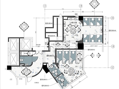 现代公共卫生间 高档餐厅卫生间 施工图