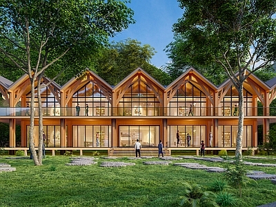 原木禅意木屋 原木建筑 特色民宿 原木游客中心 特色建筑 接待中心