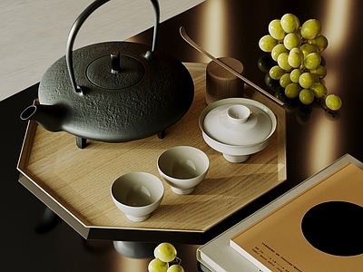茶具 茶壶 茶杯 茶几摆件 餐桌摆件 书籍