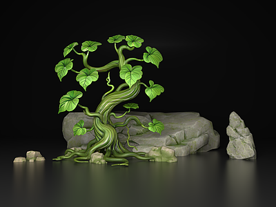 藤蔓 藤蔓 卡通藤蔓 石头 植物 卡通植物 Q版 卡通石头手绘石头 卡通素材卡通元素