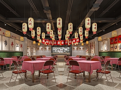 工业茶餐厅 大排档 市井风 灯笼