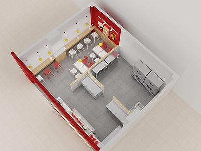现代快餐店 平棒 施工图