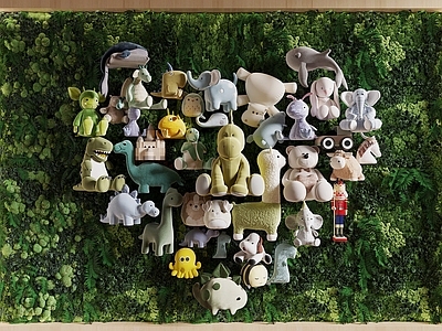 玩具 毛绒玩具 绿植墙 公仔 玩具墙 植物墙