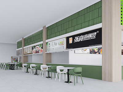 极简快餐店 小吃快餐店明档