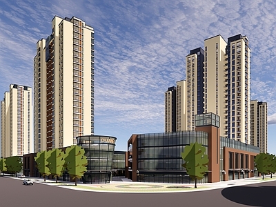 现代新中式商业街 商业综合体 商业街 沿街商业 住宅底商