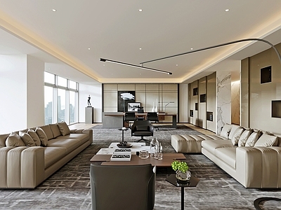 现代董事长办公室 董事长办公室 总经理办公室