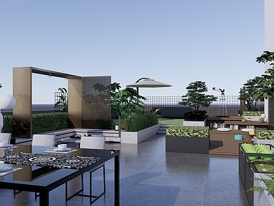 现代屋顶花园 屋顶花园