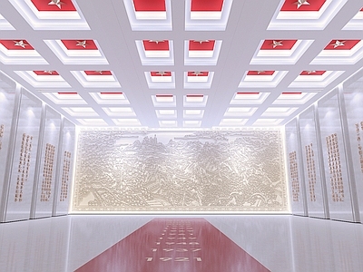 现代新中式党建展厅 现代序厅 序厅