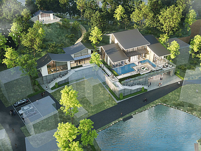 新中式现代小公建 新中式 仿古风格 会所 建筑