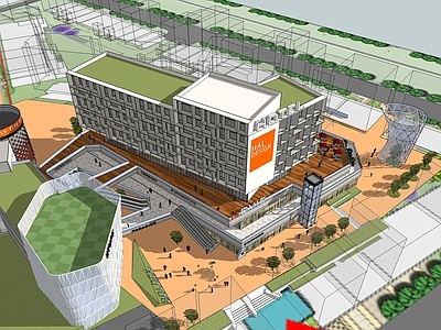 现代商场建筑 商业多层 商业裙楼 商业综合体