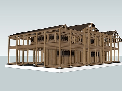 中式古建筑 古建筑 木结构