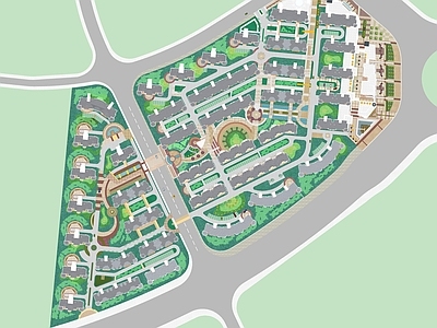 现代新中式小区景观 住宅景观规划 住宅景观