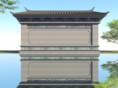 现代一字影壁