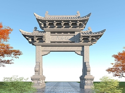 中式石雕牌坊