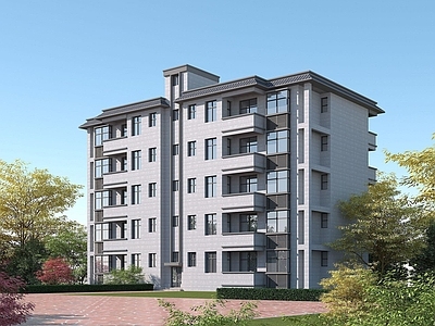 现代多层住宅楼