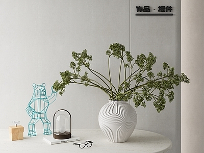 简约奶油花艺 插花 花艺 摆件 眼镜