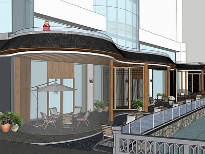 新中式现代中餐厅 中餐厅明档 茶楼 火锅店 临街餐饮 河边餐厅