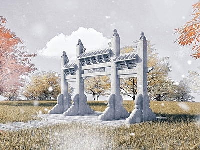 现代古建牌坊