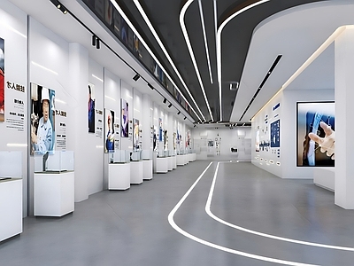 现代科技展厅 现代科技展厅 展厅文化墙 荣誉墙 展台 展厅背景墙 展厅入口