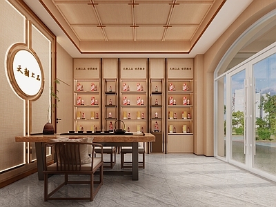 原木现代烟酒店 现代烟酒茶专卖店 原木风酒柜展示 烟酒店空间