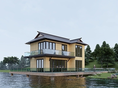 现代新中式民宿建筑 滨水民宿建筑 山地民宿建筑 别墅 乡村民房