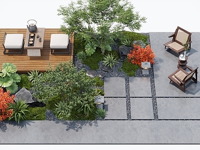 现代庭院小品 现代庭院景观 景观植物 庭院小品 庭院景观 苔藓植物