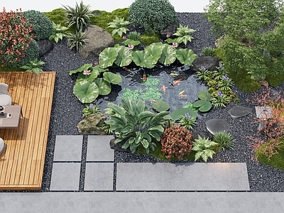 现代庭院小品 现代庭院景观 景观植物 庭院小品 苔藓植物