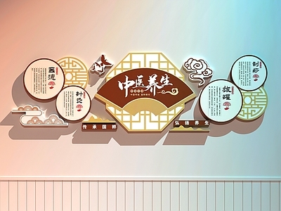 现代文化墙 医院文化墙 中医养生馆文化墙 中医养生馆装饰画