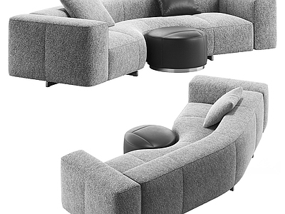 现代意式双人沙发 minotti 布艺沙发 模块沙发 休闲沙发