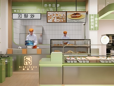 现代甜品面包店 现代简约面包店 面包店 原木绿色烘焙店 蛋糕店 甜品店