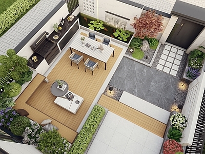 现代简约别墅庭院 别墅庭院花园