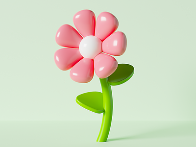 现代花艺 卡通小花 花卉花束 卡通花朵 盆栽绿植 卡通C4D花朵