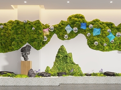 现代室内景观 现代室内景观造景 苔藓景观 植物墙