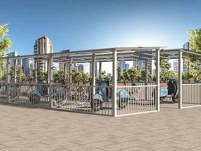 现代工业其他通用空间 车棚 电动车 自行车 阳光车棚