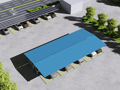 现代车站 车棚 太阳能 充电桩 太阳能车棚 电动车棚